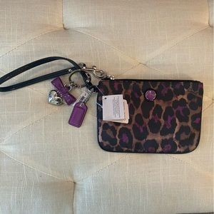 NWT Cheetah Print Coach Wristlet